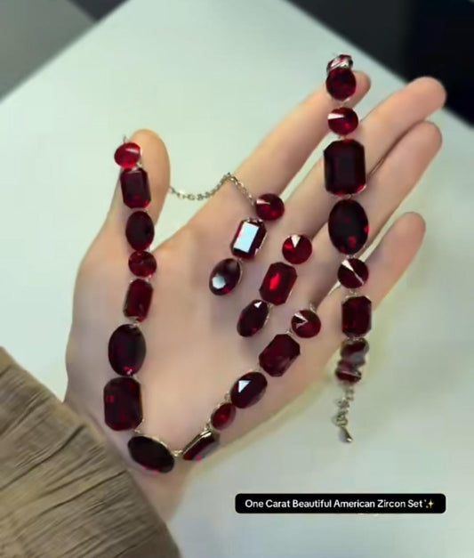 Wine Zircon Stone Set