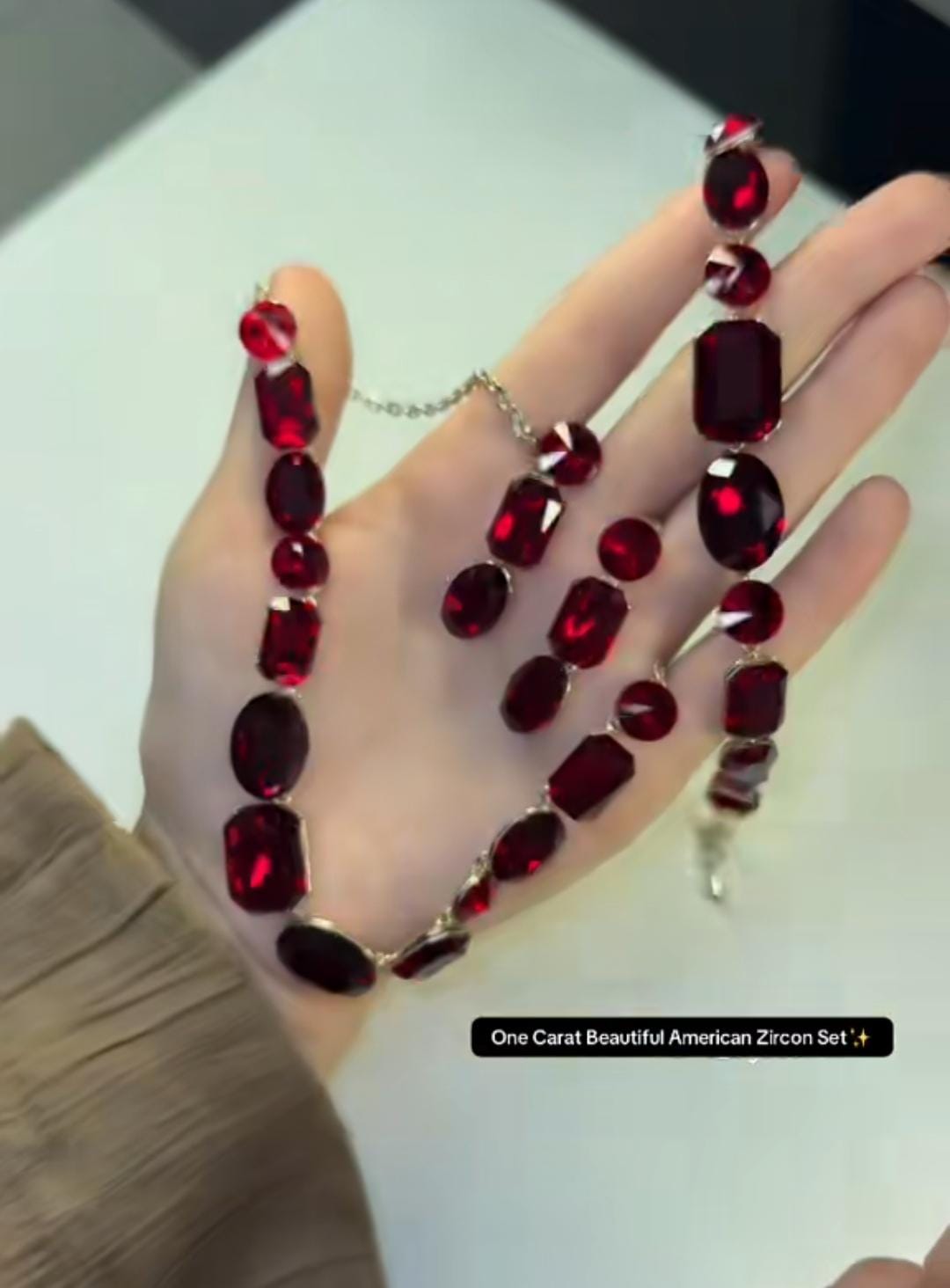 Wine Zircon Stone Set