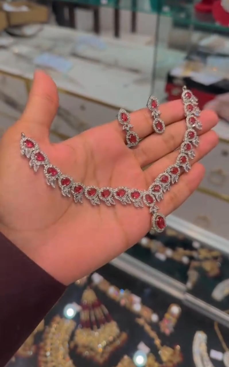 Zircon Stone Necklace Set